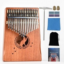 kalimba 17 keys 엄지 피아노 kalimba 가방 선물이있는 학습 도서가있는 고품질 목재 마호가니 키보드 손가락 피아노, 크기