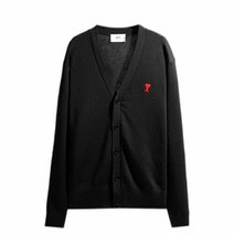 아미 명품AMI 22FW 체인스티치 하트 로고 메리노 울 가디건 FKCOlO OOl