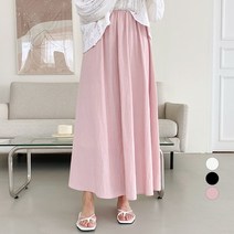 아모르데이 여성용 베이슈스커트 히든 밴딩 A라인 플레어 바스락 치마
