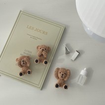 그날의향기 테디베어 곰돌이 차량용 석고방향제 차량용방향제 새차선물 디퓨저 방향제, 가든파티, 귀가린 테디베어