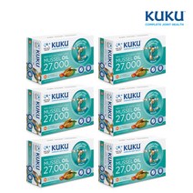 무릎관절영양제 프리미엄 뉴질랜드 푸른홍합 초록입홍합 초록홍합오일 KuKu Mussel, 45정, 6개