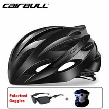 Cairbull 선글라스와 초경량 사이클링 헬멧 선물 Intergrally-molded MTB 자전거 헬멧 레이싱 산악 도로 자전거 헬멧, 58-62cm, 검은 색