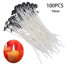 안공사 실팔찌 2.6-20cm 100 PCS 캔들 심지 무연 왁스 순수 코튼 코어 DIY 만들기 사전 파티 용품, 100pcs-15cm