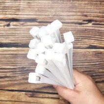 재활용 케이블 타이 재사용 매직 타이밴 전선 랜선 정리 케이블선 전기선 컴퓨터선 티비선 밴드 책상선 홀더 100개 화이트 150mm