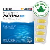 비비킹 인테로 알티지오메가3 RTG 엔초비 EPA DHA 비타민D 멸치 피쉬오일 건강기능식품 혈행개선 청소년기 임산부 에좋은 영양제 건강기능식품 골드 IFOS 5STAR 영양제, rTG 오메가3 1박스(3개월분)