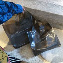 Z3JC 쇼퍼백 미니 블랙 토트 백팩 토트백, Z3JC 토트 투명 블랙 미디엄 32*32*10cm, 비닐봉지 10마리