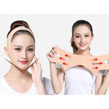 베릴 얼굴 턱 브이 라인 마사지 리프팅 밴드, 1개, 베이지 남성