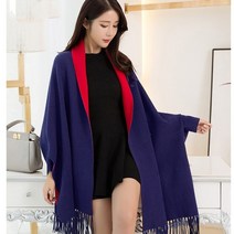 겨울 가역 블랙 슬리브 판초 여성용 따뜻한 스카프 stoles 두꺼운 pashmina shawls and wraps tassel wearable poncho capes