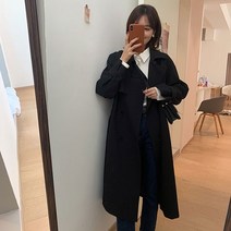 트렌치 코트 봄 키 작은 하프 기장 브리프룩 겨울 여자외투 네파레인코트 여성롱코트 여성조끼