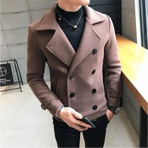 역시즌코트 맥 트렌치 겨울 주크 카멜 2022 새로운 패션 남성 더블 브레스트 윈드 브레이커 솔리드 컬러 슬림 짧은 모직 코트 캐주얼 따뜻한 윈드 코트 사이즈 5xl