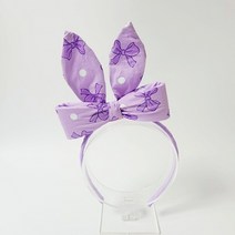 패브릭 토끼 리본 머리띠 와이어 바니 키즈 헤어밴드 12cm
