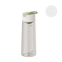LUCKOU 휴대용 물잔 투명텀블러 500ML 필터 눈금 설계 내열 물컵, 흰색