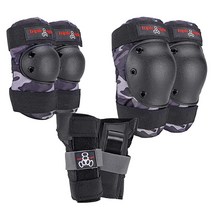 Triple Eight 세이버 시리즈 패드 세트 블랙 무릎 보호대 팔꿈치 및 손목 포함 S사이즈, Large