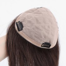 여우가발 [W2039] 완벽한 두피구현 전체불파트 정수리가발, 17cmx18cm/35cm-자연갈색, 1개