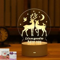 아크릴 오로라 우주비행사 무드등 로맨틱 러브 3D Led 램프 홈 야간 조명 테이블 생일 파티 장식 발렌타인 데이 침대 옆, [26] 27 - Two Elk