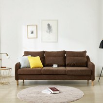 플로바움 커스 패브릭풀커버 3인용 패브릭 소파, 초코브라운(SA3526)