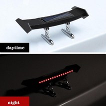 스포일러 날개 12V 미니 솔라 테일 라이트 범용 LED 자동차 리어 스포일러 윙 방수 스마트 센서 경고 액세, 한개옵션0