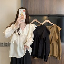 프릴블라우스 쉬폰블라우스 흰색블라우스 졸업식코디