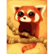 민화샵 쉬운 유화그리기세트 DIY그림그리기 30x40 집콕, 너구리 UDOFB0174
