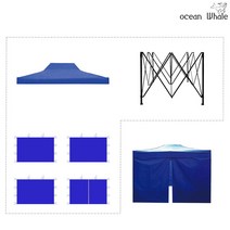 오션웨일 접이식 야외 천막 3x2 ABC세트 (지붕+프레임+심플바람막이 4면) 주차 행사용 포장마차 캐노피 천막, (ABC세트)베이지