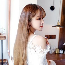 로미즈 여자가발 여성 통가발 단발 반가발 항암 탈모 숏컷 패션, 1개, 안나_생머리 블랙브라운