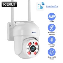 CCTV 방범 보안 감시 IP 카메라 현관 문 스마트폰 가정용 매장 무선 초소형 펫 씨씨티비 Kerui 3mp 5mp wifi ip ptz 제어 야외 양방향 오디오 인간 감지, 5mp 128g 카드 추가, 오 플러그