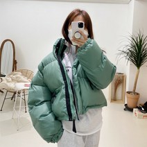 여성 오버핏 하이넥 푸퍼 숏 패딩 점퍼 (4color)