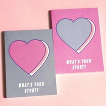 디자인달 [다이어리꾸미기 감성 떡메모지-50장씩] 메모지 소량 판매, 09-하트 스토리(핑크)