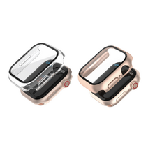 진호 SF코팅 풀커버 일체형 애플워치 케이스 2종세트, 투명+샴페인골드