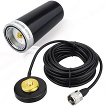 Lonlonty 듀얼 밴드 VHF UHF 햄 라디오 모바일 라디오 안테나 PL259 마그네틱 베이스 연장 케이블 136-174MHz 400-480MHz PL259 수 커넥터 햄 라