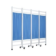 진료실 가림막 파티션 보건실 바퀴 모바일, 파란색 세 잎(두꺼운 프레임 이중 천)