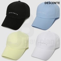 데상트 공용 워딩 자수 로고 볼캡 모자 SN123HCP12, 블랙:ML