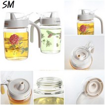 SM 원터치 오일병 플라워 250ml 2P세트 시노글라스 소스 간장 기름병 유리용기