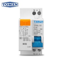 TPNL DPNL 230V 1P + N 잔류 전류 회로 차단기 과전류 및 단전류 누설 보호 RCBO MCB 포함, TPNL 25A