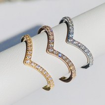 [써지컬스틸] 크리스탈 세팅 브이라인 가드링 반지