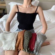 모노위크 스위밍 프릴 스판 탑 나시 뷔스티에