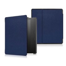 UTHAI KO 아마존 킨들 오아시스 7.0 quot비즈니스 PU 가죽 플립 수면 스마트 커버 케이스, [02] Dark blue