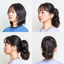 픽앤웨어숏 레이어드 세팅 펌 집게핀 포니테일 부분 가발, 상세페이지 참조2, 내츄럴브라운