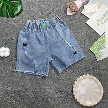 여자 반바지 여름 옷2022 현금 중간 큰 어린이 오프 선반 소녀의 산소 청바지 겉옷 어린이 바지 빠른배송