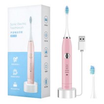 휴대용 스마트 전기 음파 진동 칫솔 5 가지 조절 모드 방수 충전식 USB 전동 치아, 03 pink