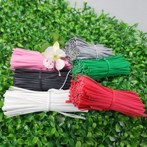 칼라타이 전선끈(철심0.6날개) 25cm(절단) 145ea 무료배송/4칼라선택/빵끈/마무리끈/포장끈/봉지끈, 적색(빨강)