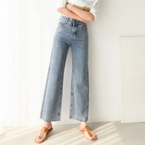클래식 투버튼 와이드 데님 청바지 긴바지 여성용 여름팬츠