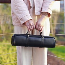 플루트 가방 플룻케이스 1세트 홀 가죽 플루트 케이스 + 가방 휴대용 추락 방지 보관