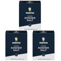 몰튼 코어스 코셔 솔트 소금 1.36kg 3팩 Morton Coarse Kosher Salt 48oz