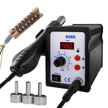 히팅건 충전식 무선 핫건 힛툴 힛건 소형열풍기 hot air gun 858d bga rework 솔더 스테이션 송풍기 헤어 드라이어 헤어 드라이어 납땜 히트 건 220v 용접, 220v EU 플러그, 858d a2, 1개