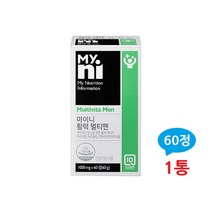 남성용 멀티비타민 미네랄 포맨 남자 종합 비타민 영양제 보충제 활력 비타민B군 에너지 충전 면역기능 옥타코사놀 마카 셀레늄 아연 산수유 홍삼 멀티맨, 1000mg X 60정, 1통
