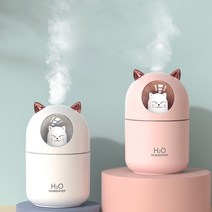 가디언 야옹이 미니 가습기 대용량 레인보우 무드등, 화이트