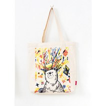 ARTIST PRINT 헤링본캔버스 사슴 양 곰 겨울에코백 3종