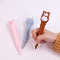 말랑말랑 스퀴시 동물 볼펜 3종 인싸템 젤펜 돼지 곰돌이 펭귄 펜