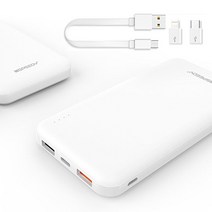 보조배터리 고속 충전 10000mAh 3.0 C타입 5핀 8핀 젠더 듀얼 USB포트